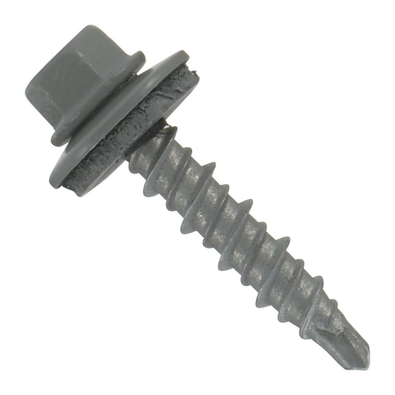 #10x1" Hi-Lo Mini-Driller EPDM Washered Metal Roofing/Siding Fasteners 250pcs Light Gray
