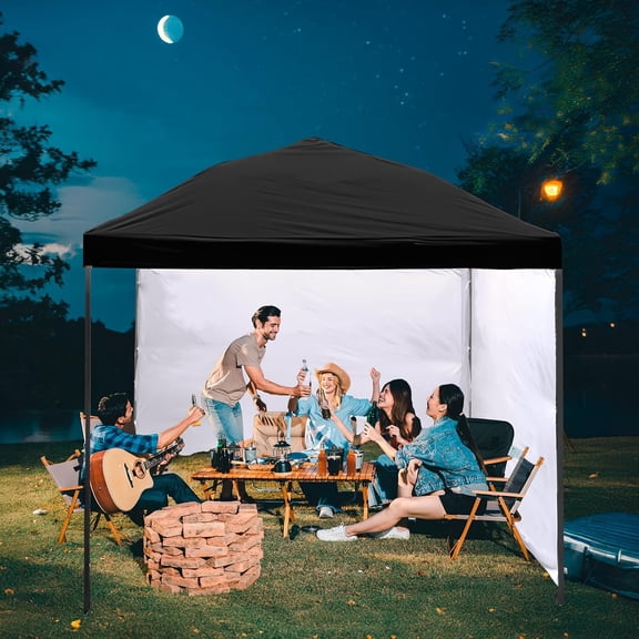 10x10 Canopy Replacement Top, Silver Coated Replacement Canopy Top for Straight Leg Canopy Frame, Black (1 PCS Top Cover Only)