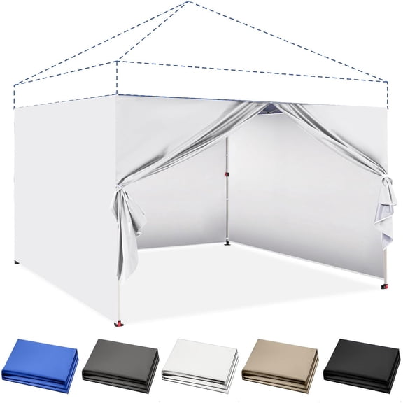 10x10 Canopy Sidewalls (4pck) - Canopy Walls 10x10, Sidewalls for Canopy - Canopy Cover, Canopy Accessories, White