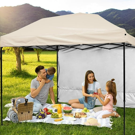 10x10 Canopy Sidewalls, Beige, Waterproof & Windproof, 2 PCS for   Canopy