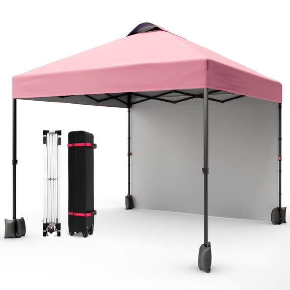10x10 Canopy Tent with Sidewall. Instant Center Lock Setup. UPF 50 Waterproof Oxford Fabric