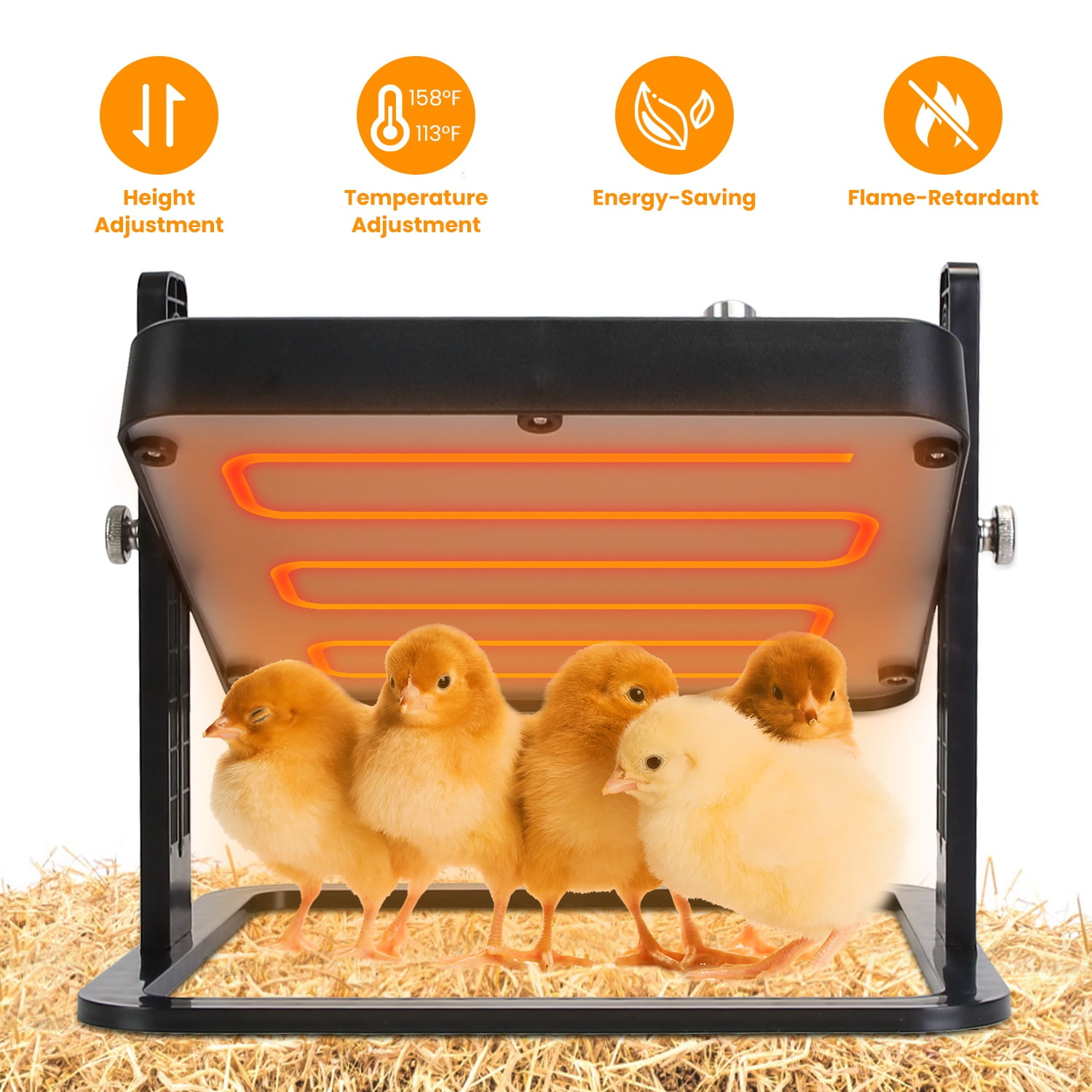 10x10" Chicken Brooder Heater Plate iMounTEK 360° Flipped Over Chicken