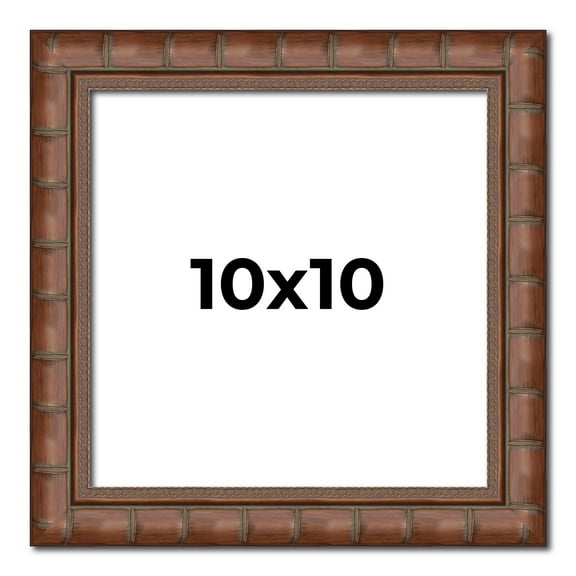 10x10 Dark Brown Bamboo Real Wood Picture Frame Width 1.5 inches | Interior Frame Depth 0.5 inches