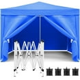 thumbnail image 1 of 10x10 EZ Pop Up Canopy Outdoor Portable Party Folding Tent with 4 Removable Sidewalls + Carry Bag + 4pcs Weight Bag, 1 of 8