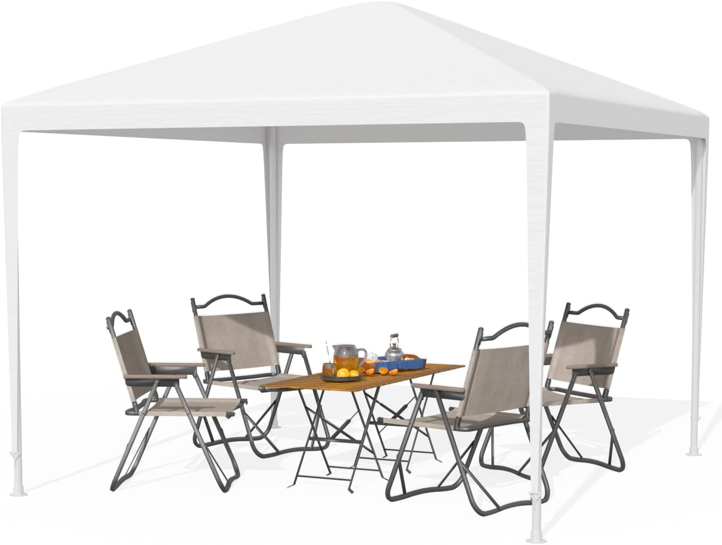 White 10x10 Waterproof Outdoor Canopy Tent with Stainless Steel Frame