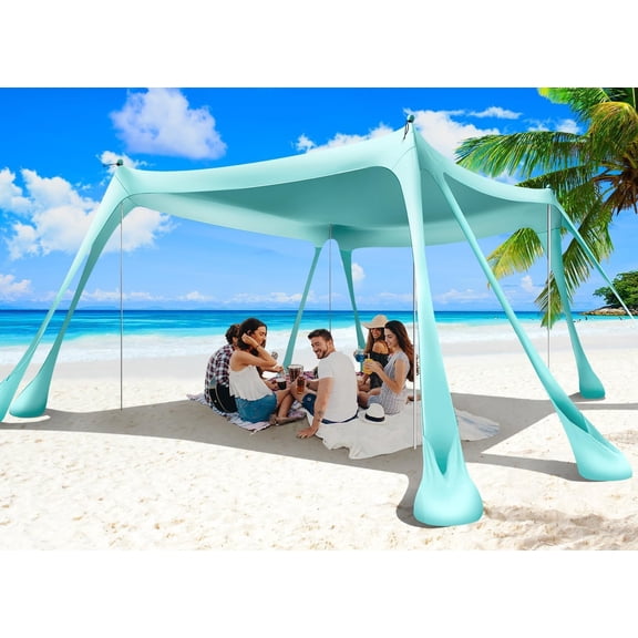 10x10 FT 4 Pole Beach Tent Sun Shelter with UPF50+ Protection Portable Pop Up Shade