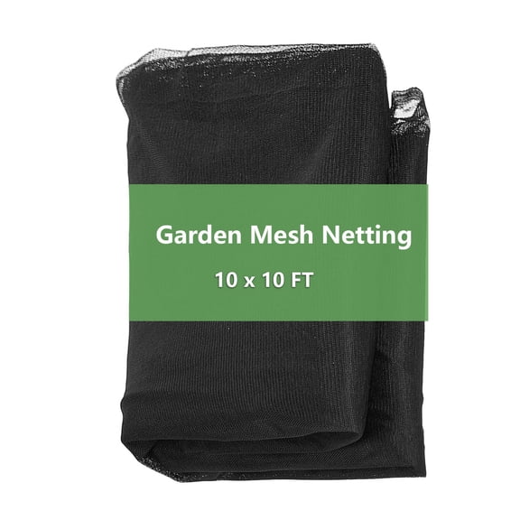 10x10 FT Black DIY Mosquito Net Fabric Insect Cover for Garden, Patio, Outdoor & Windows Raised Bed Screen Mesh Barrier