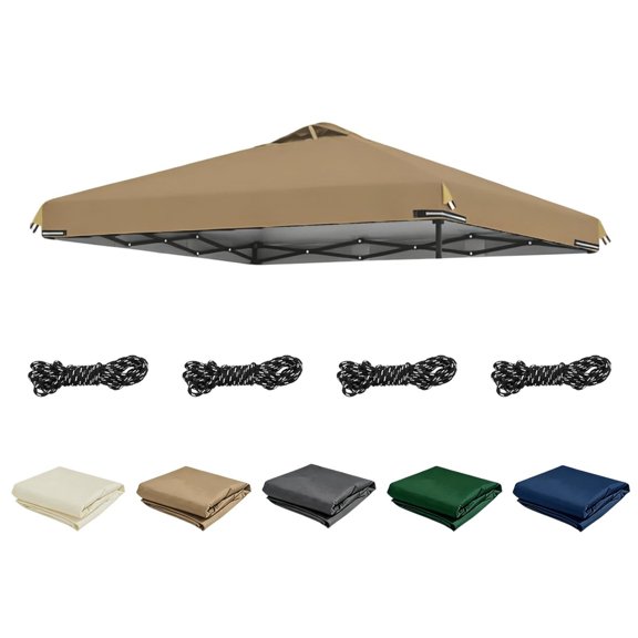 10x10 Feet Canopy Replacement Top Cover with Air Vent, UV Protected and Waterproof Pop-up Canopy Roof, Adjustable Elastic Straps for Outdoor Patio Garden Sun Shade Tent (Frame Not Included)