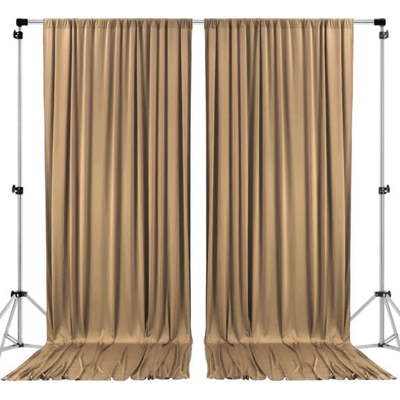 10x10 Feet Polyester Rust Backdrop Drapes Panels with Rod Pockets Wedding Party Home Window Decorations