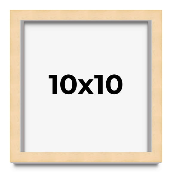 10x10 Frame Beige Real Wood Picture Frame Width 0.75 inches | Interior Frame Depth 0.5 inches |