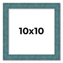 10x10 Frame Blue Rustic Barnwood Solid Wood Picture Frame Width 1.25 Inches | Interior Depth 0.5
