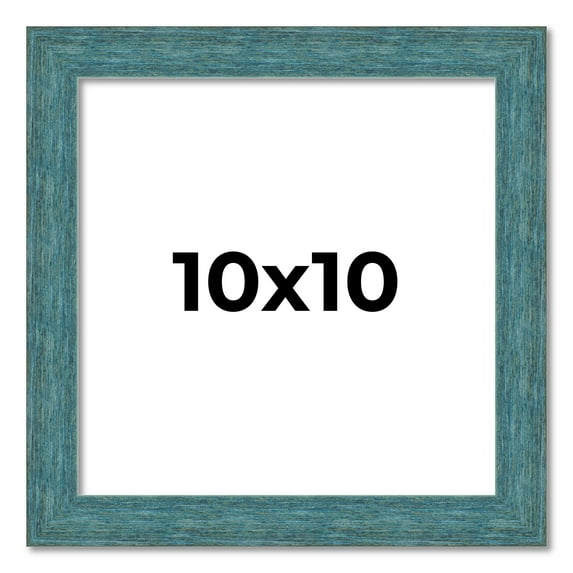 10x10 Frame Blue Rustic Barnwood Solid Wood Picture Frame Width 1.25 Inches | Interior Depth 0.5