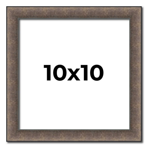 10x10 Frame Silver Real Wood Picture Frame Width 1.25 Inches | Interior Frame Depth 0.5 Inches |
