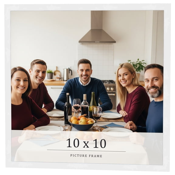 10x10 Frame White Real Wood Picture Frame Width 0.75 inches | Interior Frame Depth 0.5 inches |