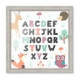 thumbnail image 1 of 10x10 Framed Nursery Wall Art Woodlawn Animals ABC Poster In Rustic White Wood Frame For Kid, 1 of 5