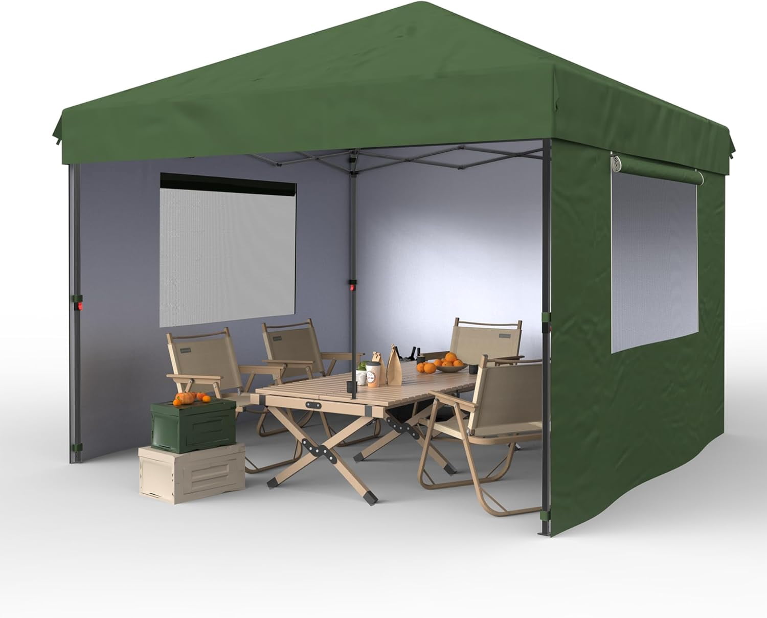 Picture of 10x10 Ft Heavy Duty Pop Up Canopy Tent with 4 Removable Mesh Sidewalls ...