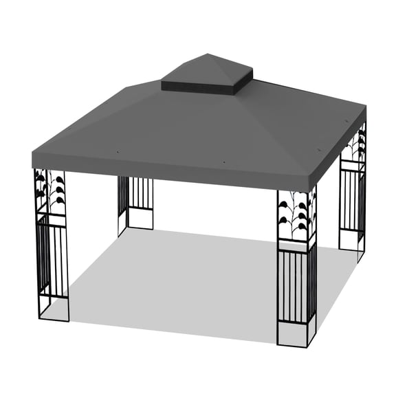 10x10 Ft Outdoor Patio Gazebo Replacement Canopy,Double Tiered Gazebo Tent Roof Replacement Top With Air Vent For 2 Tier Outdoor Patio Garden Tent Frames (Frame Not Include)