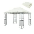 thumbnail image 1 of 10x10 Ft Outdoor Patio Gazebo Replacement Canopy,Double Tiered Gazebo Tent Roof Top Cover for Outdoor Garden Patio,Beige, 1 of 5