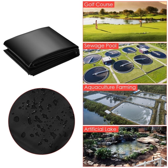 10x10 Ft Pond Liner, 45 Mil EPDM, Pliable & Durable, UV Resistant, Easy to Cut, for Fish & Koi Ponds, Waterfalls, Fountains, Water Gardens