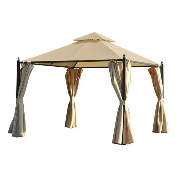 10x10 Gazebo Replacement Canopy - RipLock 350 - Beige Top Cover Only - Water Resistant, UPF 50+ - Fits Model B06XYVMN33