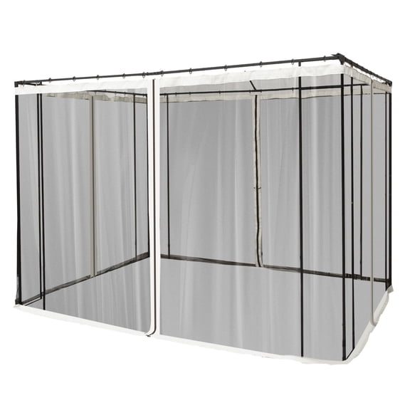 10x10 Gazebo Screen Replacement - Black Mesh Sidewall Netting with Zippers - Outdoor Privacy for Canopy Tents - 4 Panel Set