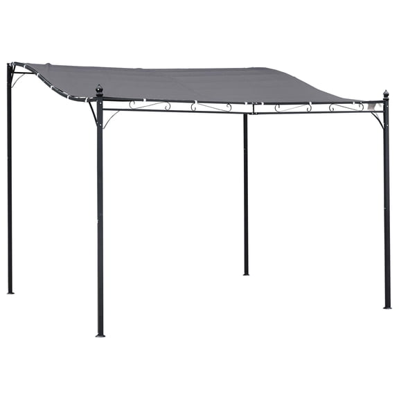 10x10 Gray Gazebo Canopy Shelter Weatherproof Backyard Patio Oasis