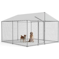 10x10 Outdoor Dog Kennel Outside Heavy Duty Dog Enclosure with Waterproof UV-Resistant Cover and Security Lock (120" Lx120 Wx84 H)
