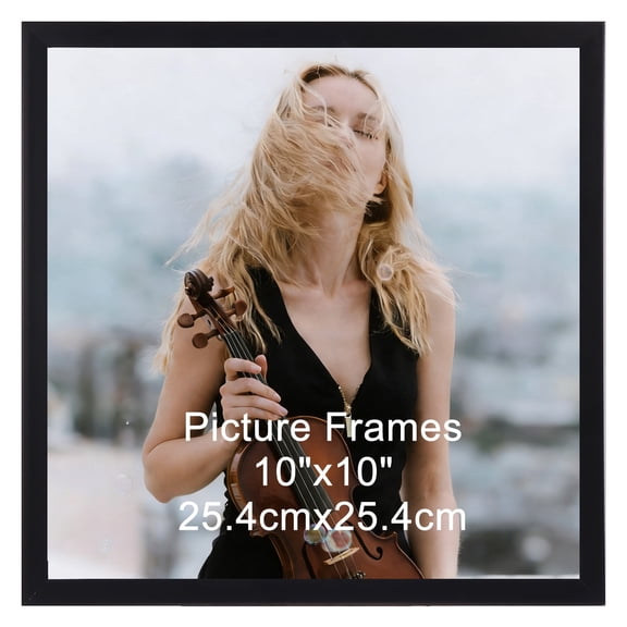10x10 Picture Frame (1 Pack), Black Classic Square Frame for Tabletop or Wall Display