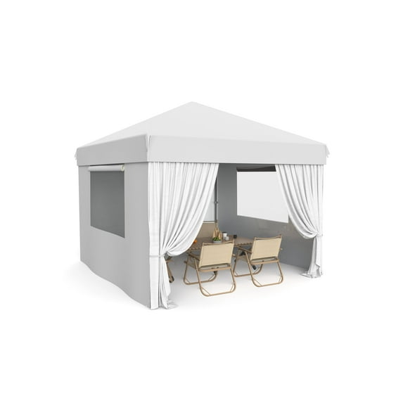 10x10 Pop Up Canopy with 4 Sidewalls, Waterproof and Portable Instant Shelter, Outdoor Canopy Gazebo with 4 Sandbags, Canopy Tent 10x10 for Parties, Backyard, Commercial