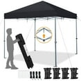thumbnail image 1 of 10x10 Pop Up Canopy Easy Set-up Tent, Portable Outdoor Canopy Instant Tent, Heavy Duty Commercial Gazebo with Wheeled Carry Bag & 4 Sandbags for Home, Party & Outdoor Activities, 1 of 7
