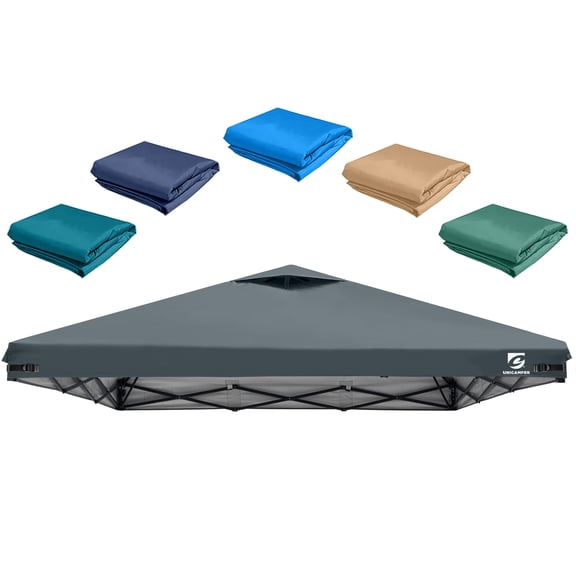 10x10 Pop Up Canopy Replacement Top Cover with Air Vent for Straight Leg Canopy Tent, Waterproof for Outdoor Garden Patio Camping Sun Shade(Top Only) (Dark Gray)