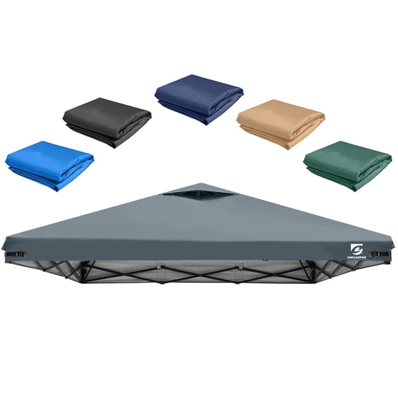 10x10 Pop Up Canopy Replacement Top Cover with Air Vent for Straight Leg Canopy Tent, Waterproof for Outdoor Garden Patio Camping Sun Shade(Top Only) (Light Gray)