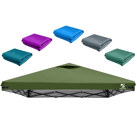 10x10 Pop Up Canopy Replacement Top Cover with Air Vent for Straight Leg Canopy Tent, Waterproof for Outdoor Garden Patio Camping Sun Shade(Top Only) (Olive Green)