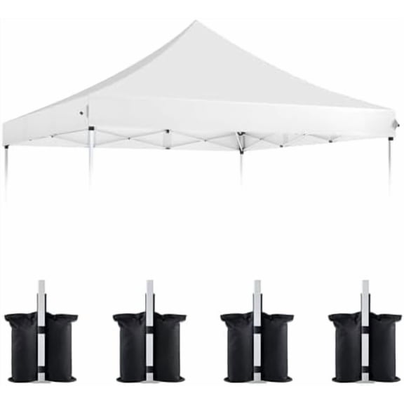 10x10 Pop Up Canopy Replacement Top Cover, Commercial Peak Pole Canopy Tent Replacement, 600D Heavy Duty Waterproof Canopy Cover Only, Bonus 4 Pack Weight Bag$$Garden & Patio