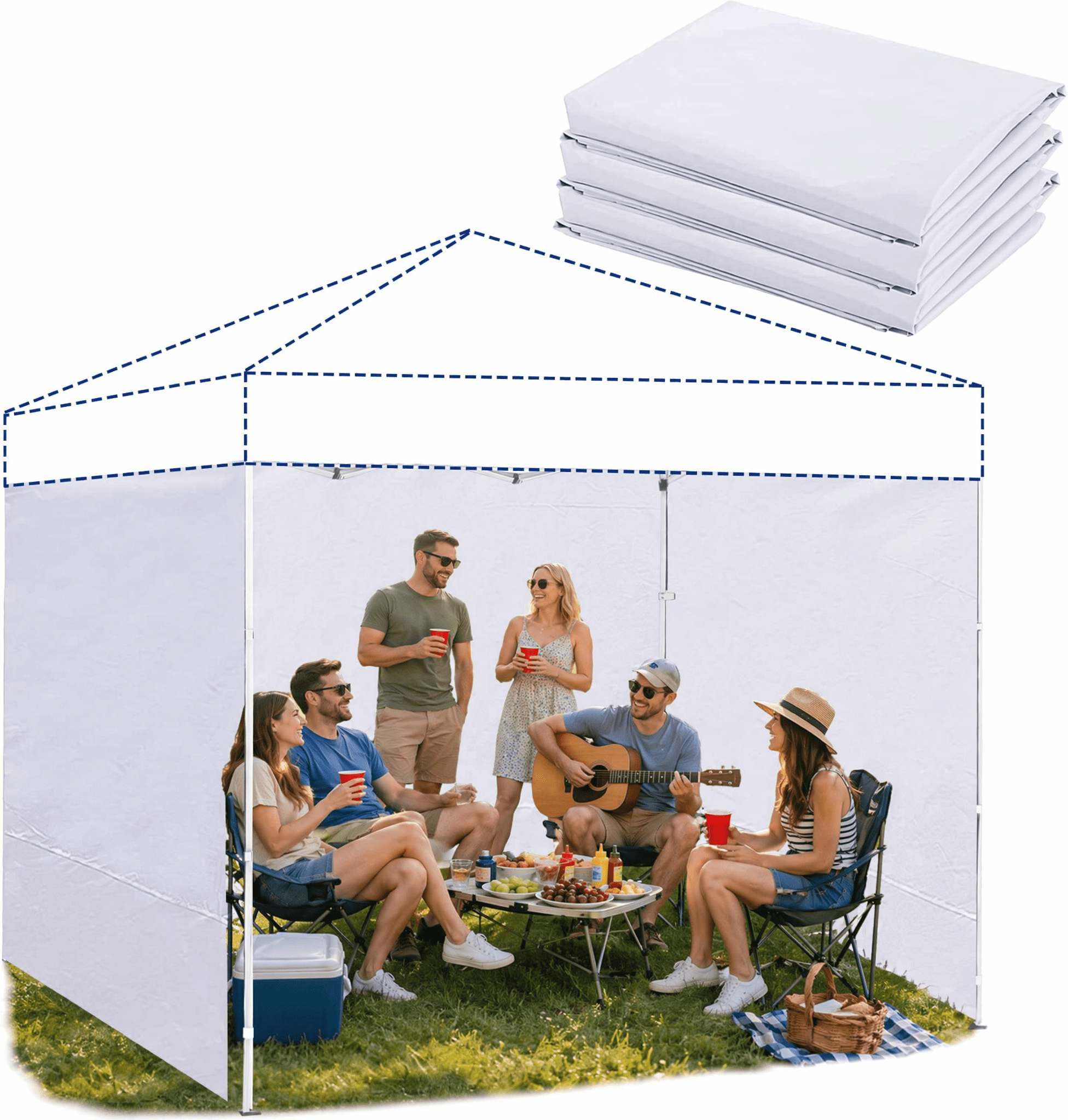 10x10 Pop Up Canopy Sidewalls - 3 Pack Waterproof Tent Walls with 99% ...