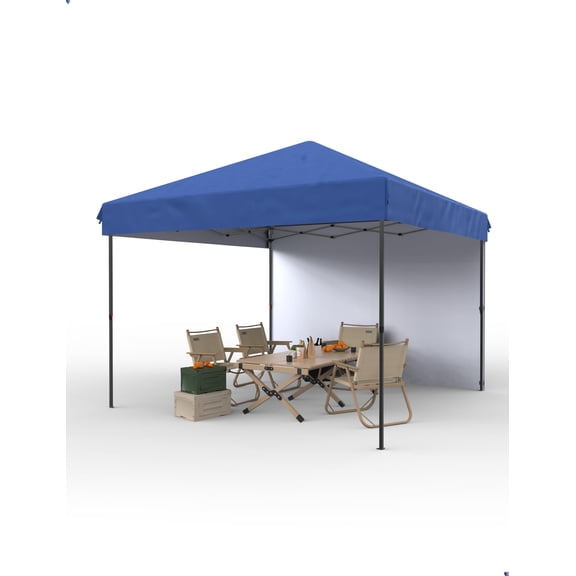 10x10 Pop Up Canopy Tent, Folding Instant Shelter with 1 Removable Sidewall, Height Adjustable Portable Outdoor Gazebo for Patio, Camping and Farmers' Market