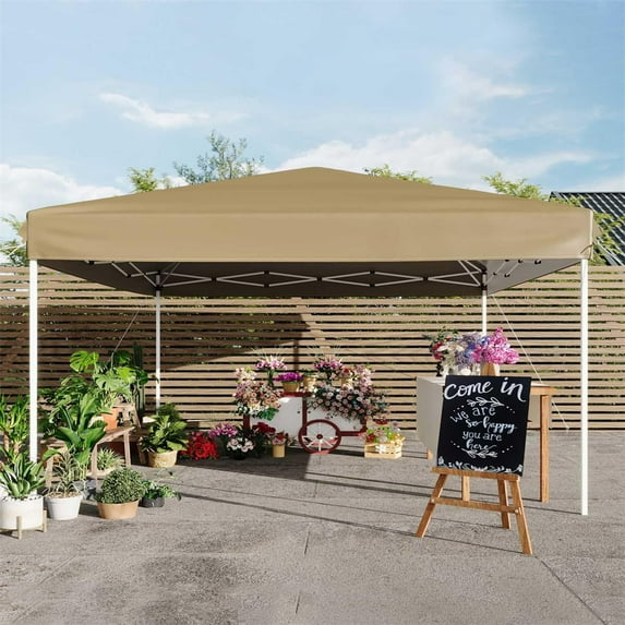 10x10 Pop Up Canopy Tent, Outdoor Canopy Tent with 3 Adjustable Height, Easy Set Up Canopy with 4 Sandbags & Carrying Bag for Camping, Parties,Outdoor Events