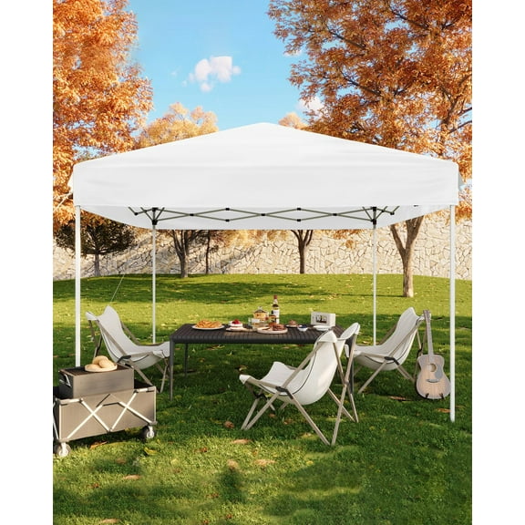 10x10 Pop Up Canopy Tent, Outdoor Tent with 3 Adjustable Height, Easy Set Up Canopy with 4 Sandbags & Carrying Bag for Camping, Parties,Outdoor Events