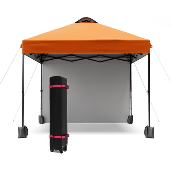 10x10 Pop Up Canopy Tent,Portable Outdoor Canopy Instant Tent,Commercial Gazebo with Removable Sidewall,Silver Coating,Wheeled Carry Bag For Party,Sun & Rain Protection,Adjustable Height