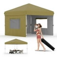 thumbnail image 1 of 10x10 Pop Up Canopy Tent Outdoor Canopy One-Person Set Up Heavy Duty Commercial Instant Tent Shelter, 3-Sidewall, 1 of 8