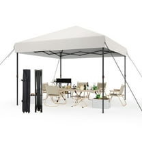 10x10 Pop Up Canopy Tent Outdoor Canopy with No Removable Sidewall One-Person Set Up Heavy Duty Commercial Instant Tent Shelter-White