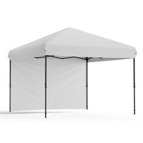 10x10 Pop Up Canopy Tent Outdoor Canopy with Removable Sidewalls Heavy Duty Commercial Instant Tent Shelter (White, 1-Sidewall)