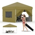 thumbnail image 1 of 10x10 Pop Up Canopy w/ 4 Removable Sidewalls, Heavy Duty Outdoor Tent, 3 Adjustable Heights, Sun Shelter w/ Roller Bag for Backyard, Beach, Sports, 1 of 7