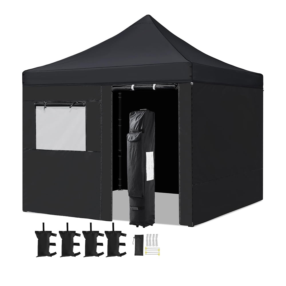 10x10 Pop Up Commercial Canopy Tent with Sandbags, 4 Removable ...