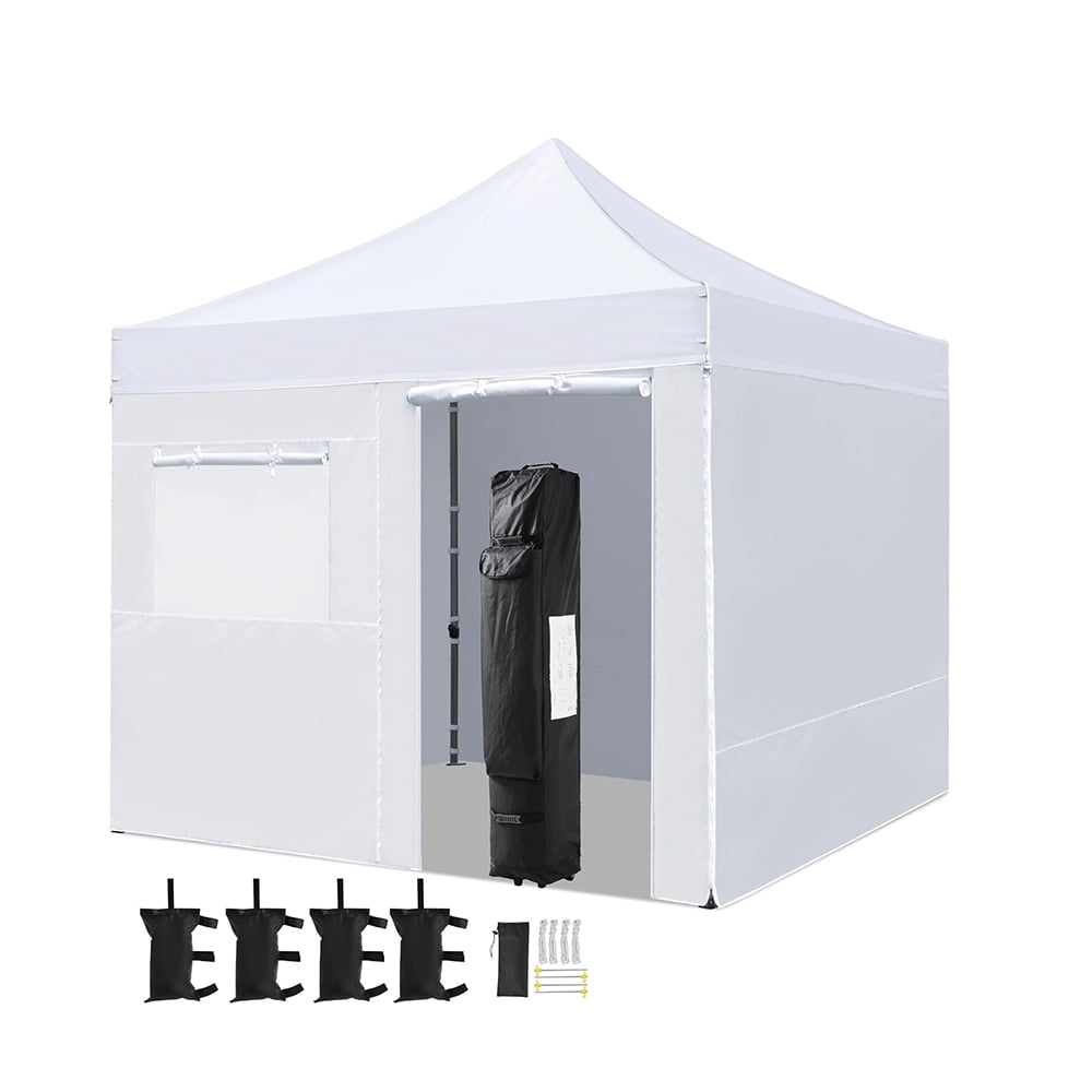 10x10 Pop Up Commercial Canopy Tent with Sandbags, 4 Removable ...