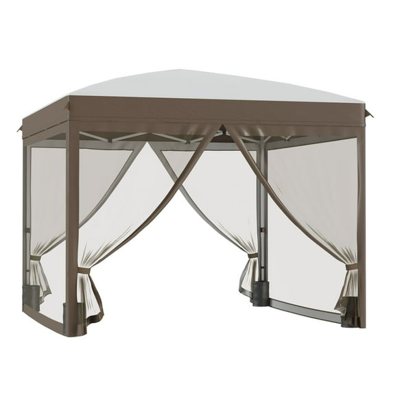 10x10 Pop Up Gazebo Canopy Tent with Netting & Wheeled Bag - Portable Party Pavilion for Camping, Events, and Outdoor Shade