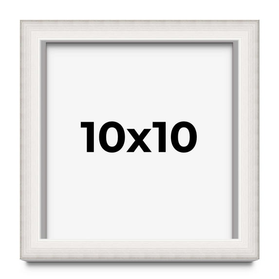 10x10 Shadow Box Silver Brushed Striped Display Frame | 1.625 Inches Deep | 1 Inch Moulding Width |