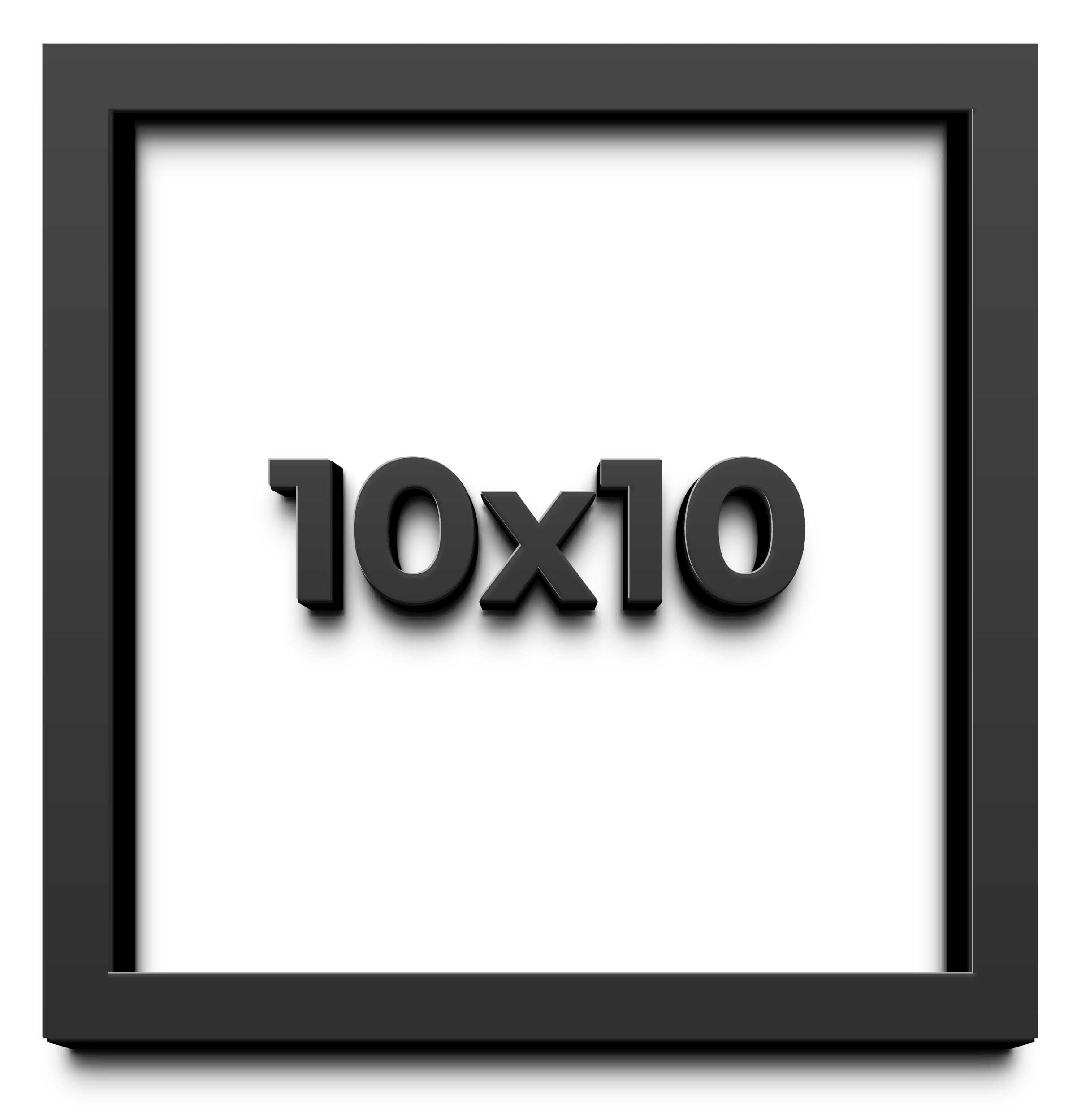 20x20 Black Solid Pine Wood Shadow Box Frame with White Backing