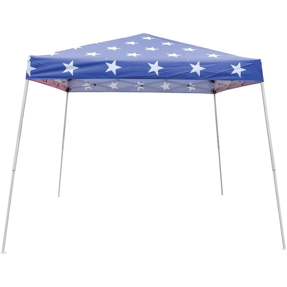 10x10 Slant Leg Pop up Canopy Tent Stars and Stripes-No Sidewall
