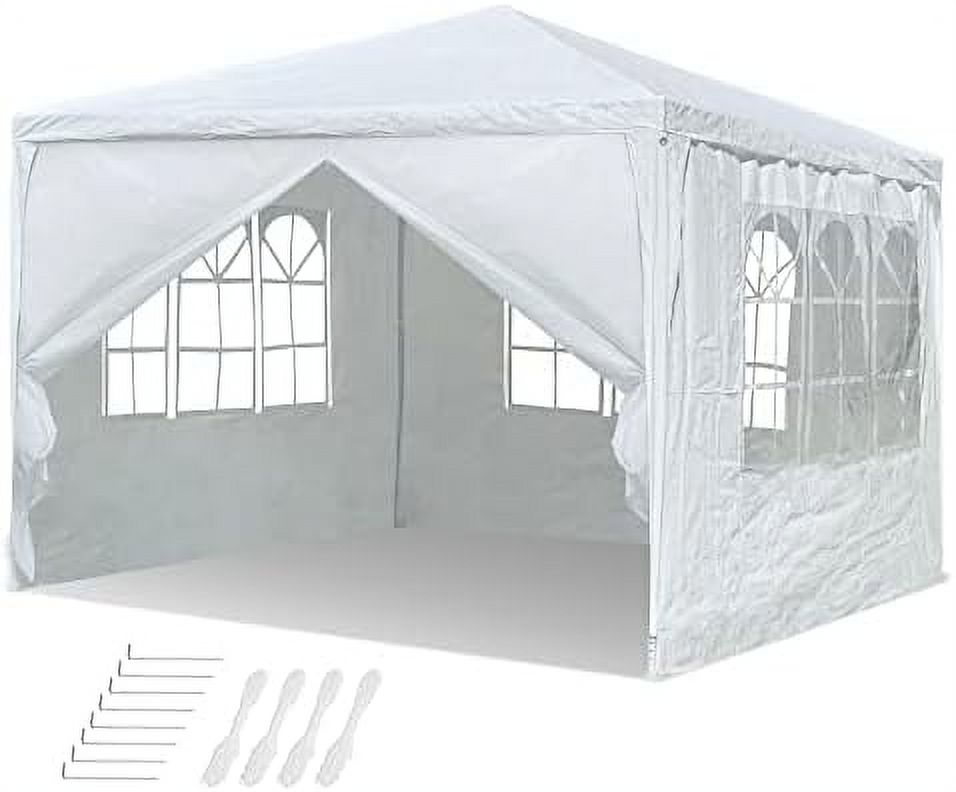 10x10' White Outdoor Wedding Party Patio Enclosed Tent w/Removable Side